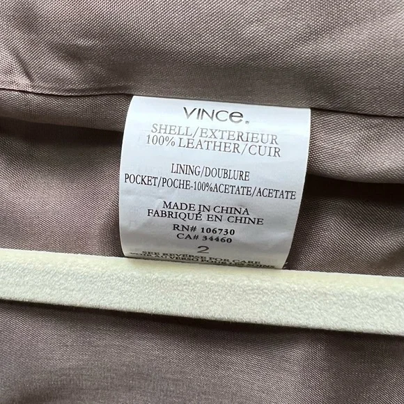 VINCE Leather Blazer jacket lamb skin taupe color, NWT